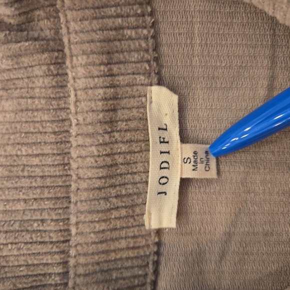 Jodifl Womens Plaid Corduroy Patchwork Shacket Jacket Shirt Brown Size Small - Picture 9 of 11